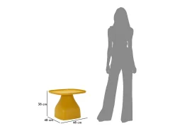 Mesa de Centro VKH708, , 38x48x48 cm, Kendra Home Amarelo