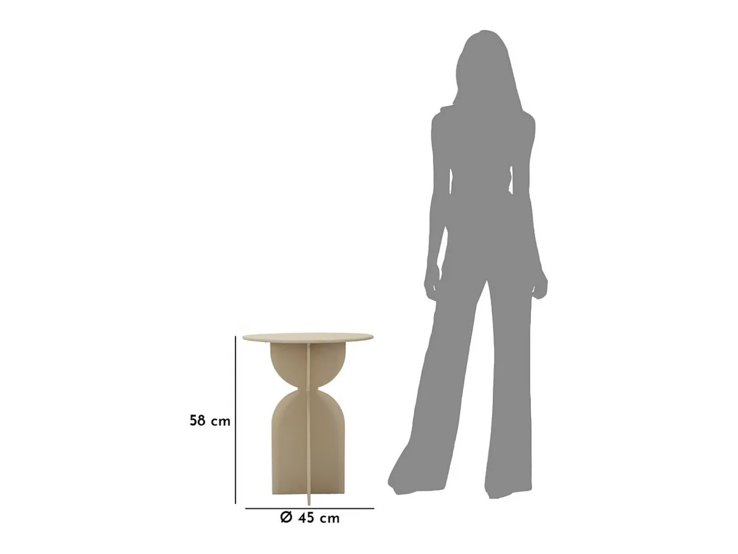 Discount Mesa de Centro VKH800, , 45x45x58 cm, Kendra Home Bege