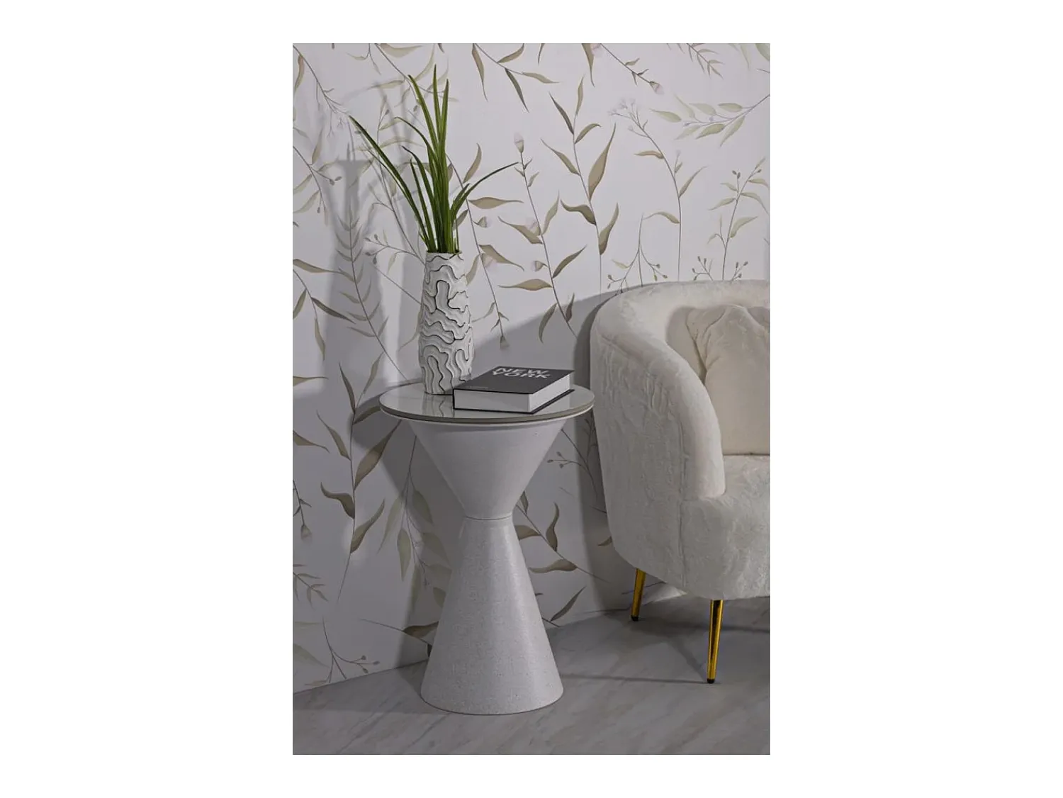 Mesa de Centro VKH527, , 44x44x63 cm, Kendra Home Branco