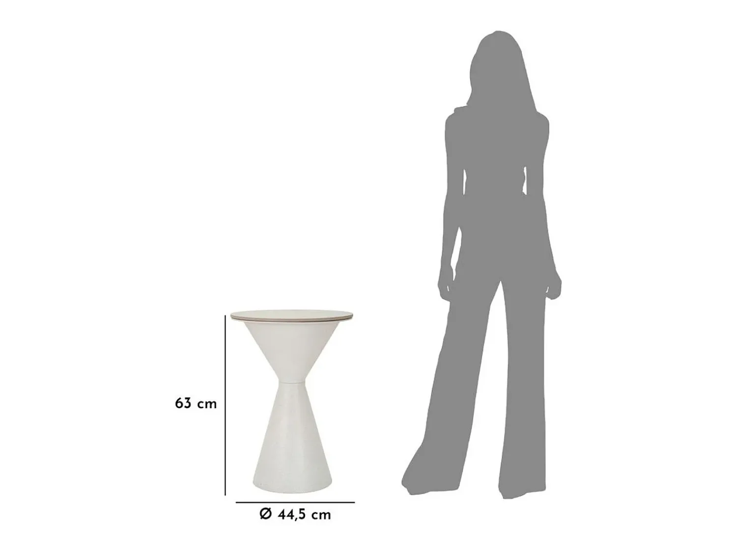 Mesa de Centro VKH527, , 44x44x63 cm, Kendra Home Branco