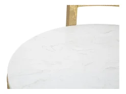 Mesa De Apoio| Mesa de Centro VKH531, Branco, 40,5x40,5x50,5 cm, Kendra Home Dourado
