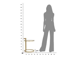 Mesa De Apoio| Mesa de Centro VKH531, Branco, 40,5x40,5x50,5 cm, Kendra Home Dourado