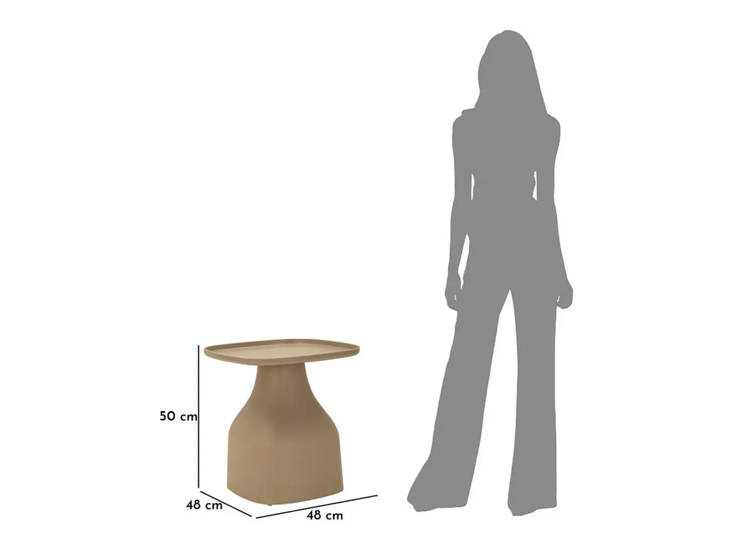 Mesa De Centro* Mesa de Centro VKH711, , 50x48x48 cm, Kendra Home Cinzento