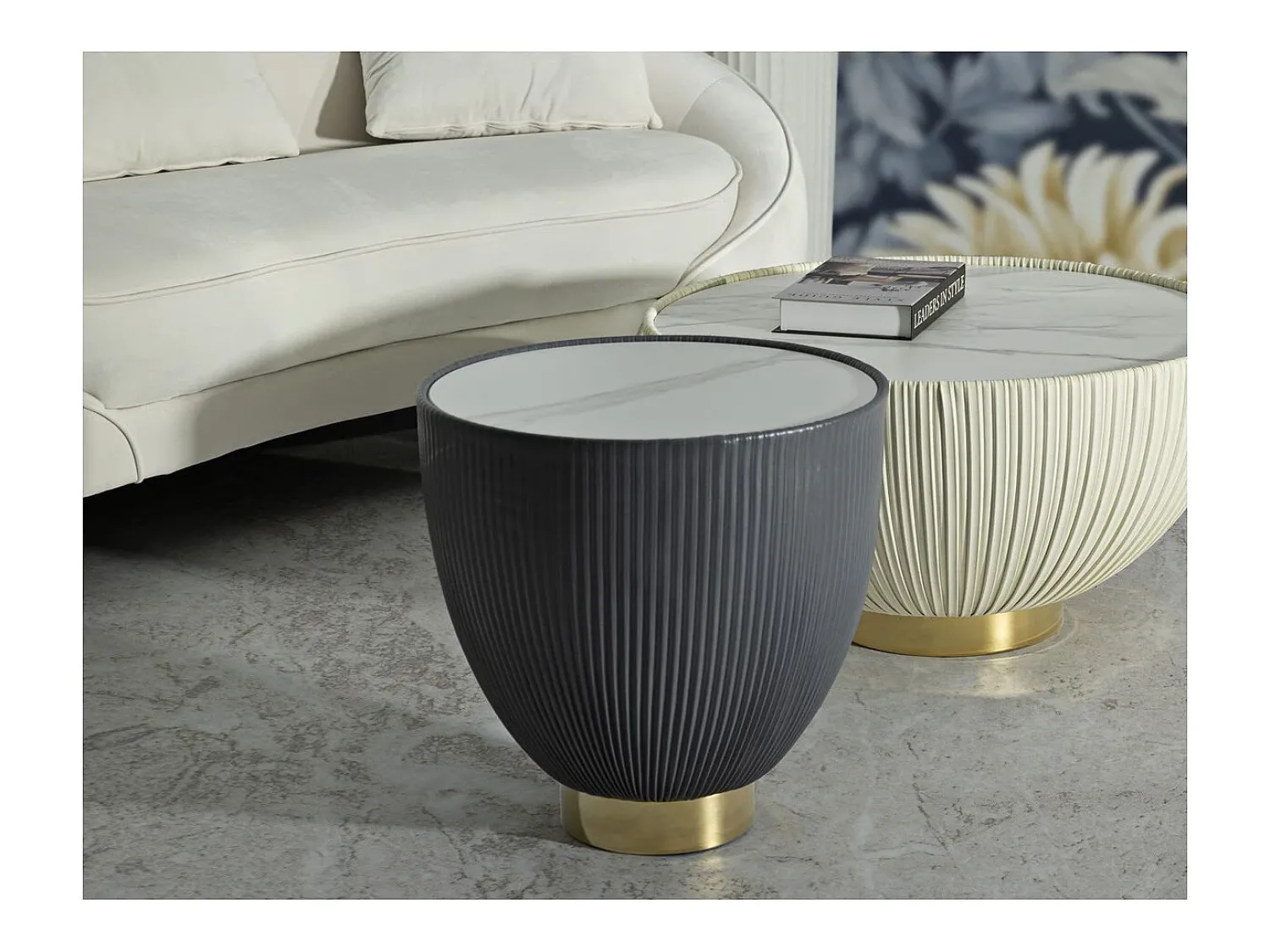 Outlet Mesa de Centro VKH702, , 45x46x46 cm, Kendra Home Cinzento