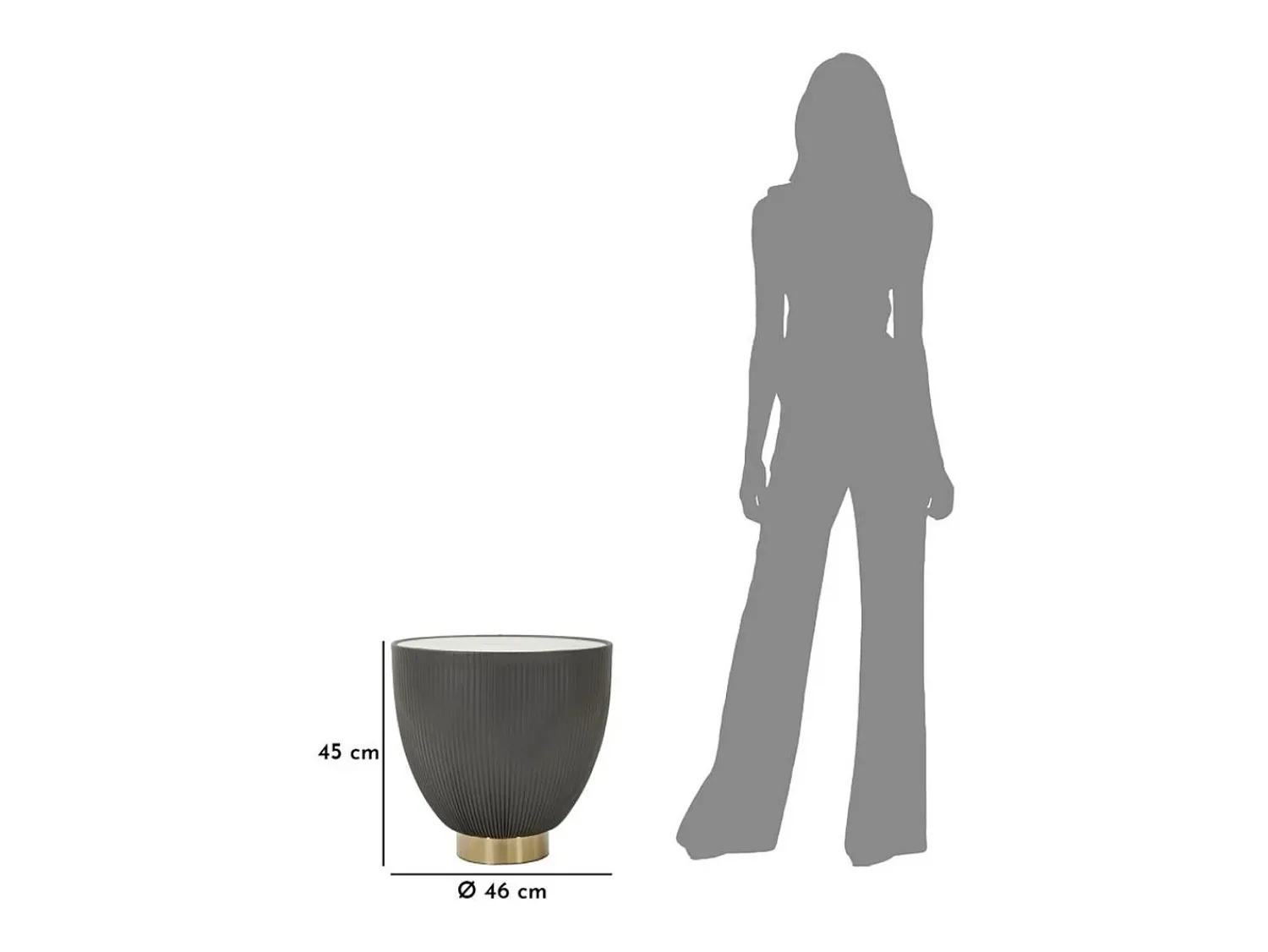 Outlet Mesa de Centro VKH702, , 45x46x46 cm, Kendra Home Cinzento