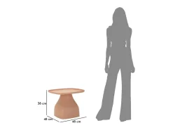 Mesa De Centro| Mesa de Centro VKH710, Cor-de-rosa, 38x48x48 cm, Kendra Home Rosa claro