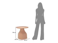 Mesa De Centro| Mesa de Centro VKH709, Cor-de-rosa, 50x48x48 cm, Kendra Home Rosa claro