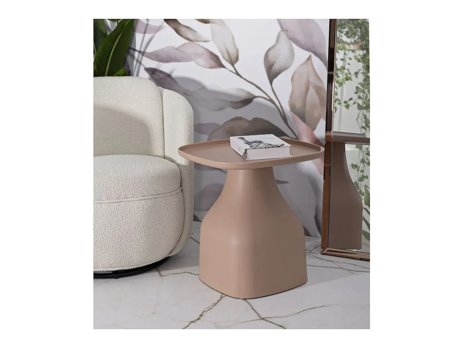 Mesa De Centro| Mesa de Centro VKH709, Cor-de-rosa, 50x48x48 cm, Kendra Home Rosa claro