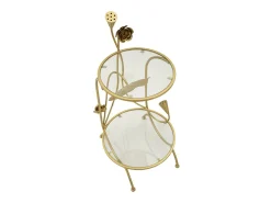 Mesa De Apoio* Mesa de Centro VKH803, Ouro, 40x40x78 cm, Kendra Home Dourado
