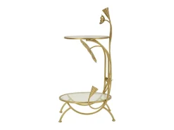 Mesa De Apoio* Mesa de Centro VKH803, Ouro, 40x40x78 cm, Kendra Home Dourado