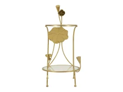 Mesa De Apoio* Mesa de Centro VKH803, Ouro, 40x40x78 cm, Kendra Home Dourado