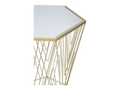 Mesa De Apoio* Mesa de Centro VKH600, Ouro, 40x35x80 cm, Kendra Home Dourado