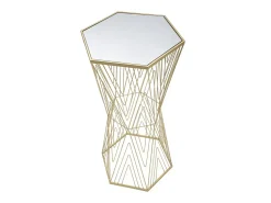 Mesa De Apoio* Mesa de Centro VKH600, Ouro, 40x35x80 cm, Kendra Home Dourado