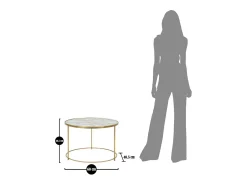 Mesa de Centro VKH559, Ouro, 60x60x40,5 cm, Kendra Home^ Mesa De Centro