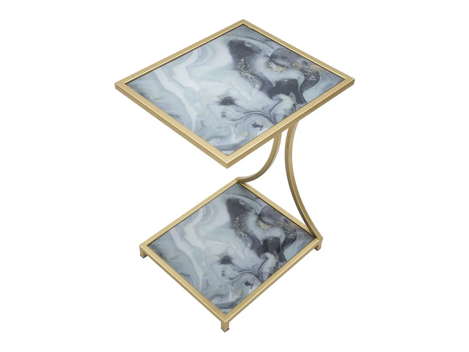 Mesa De Apoio* Mesa de Centro VKH543, Ouro, 40x35x60 cm, Kendra Home Dourado