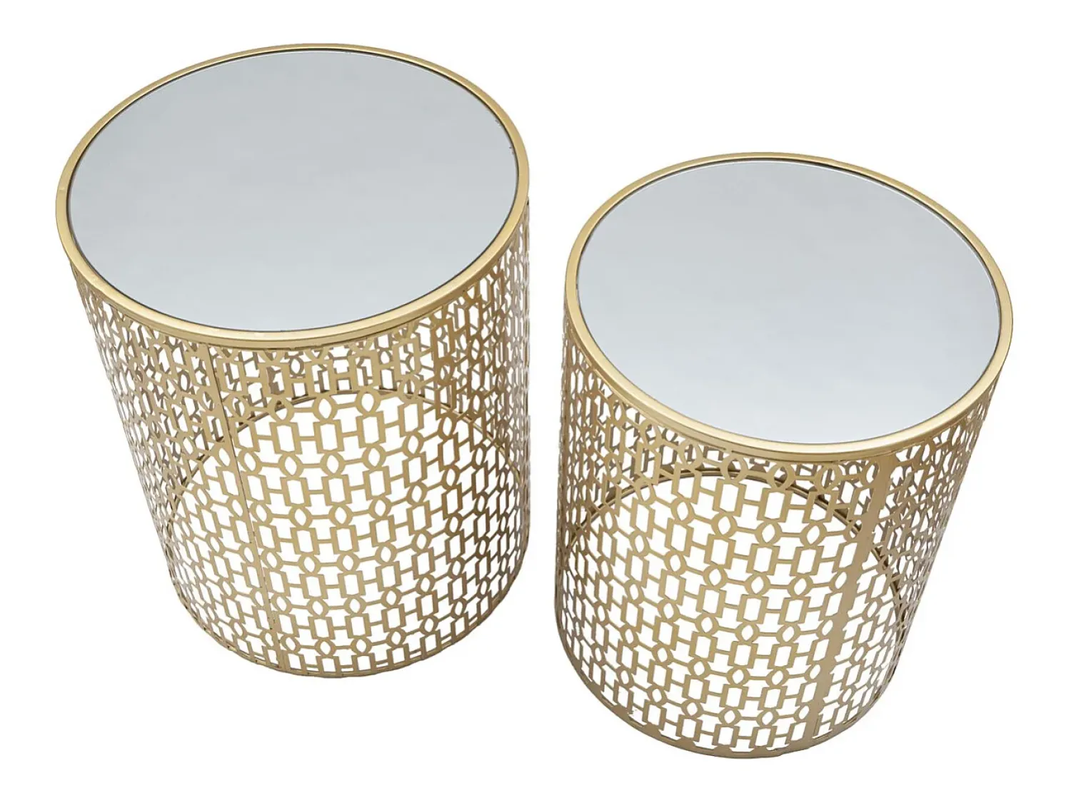 New Mesa de Centro VKH540, Ouro, 41x41x50 cm, Kendra Home Dourado
