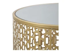 New Mesa de Centro VKH540, Ouro, 41x41x50 cm, Kendra Home Dourado