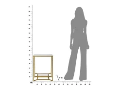 Mesa de Centro VKH536, Ouro, 47x47x60 cm, Kendra Home^ Mesa De Apoio