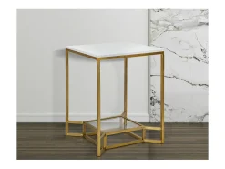 Mesa de Centro VKH536, Ouro, 47x47x60 cm, Kendra Home^ Mesa De Apoio