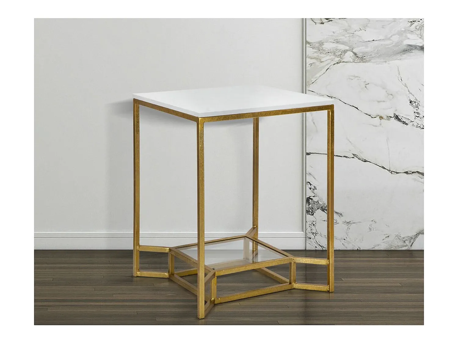 Mesa de Centro VKH536, Ouro, 47x47x60 cm, Kendra Home^ Mesa De Apoio