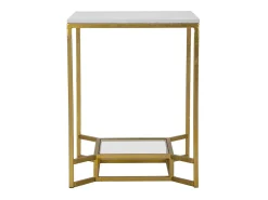 Mesa de Centro VKH536, Ouro, 47x47x60 cm, Kendra Home^ Mesa De Apoio