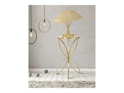 Mesa De Apoio| Mesa de Centro VKH569, Ouro, 35x35x60 cm, Kendra Home Dourado