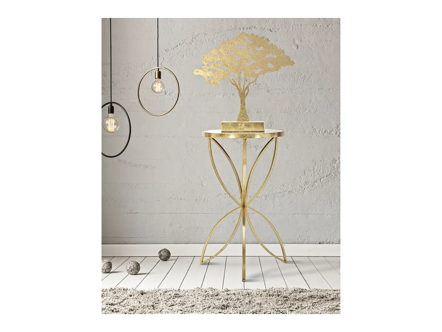 Mesa De Apoio| Mesa de Centro VKH569, Ouro, 35x35x60 cm, Kendra Home Dourado