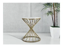 Discount Mesa de Centro VKH549, Ouro, 42x42x50 cm, Kendra Home Dourado