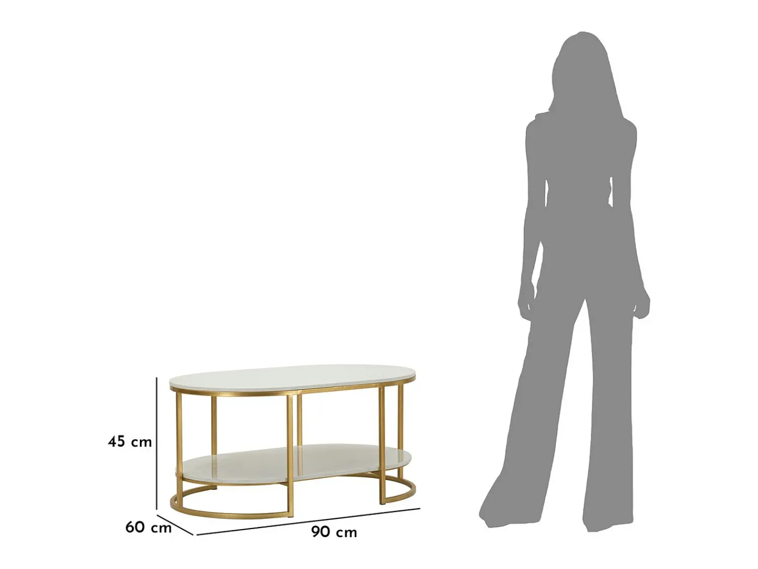 Sale Mesa de Centro VKH791, Ouro, 90x60x45 cm, Kendra Home Dourado