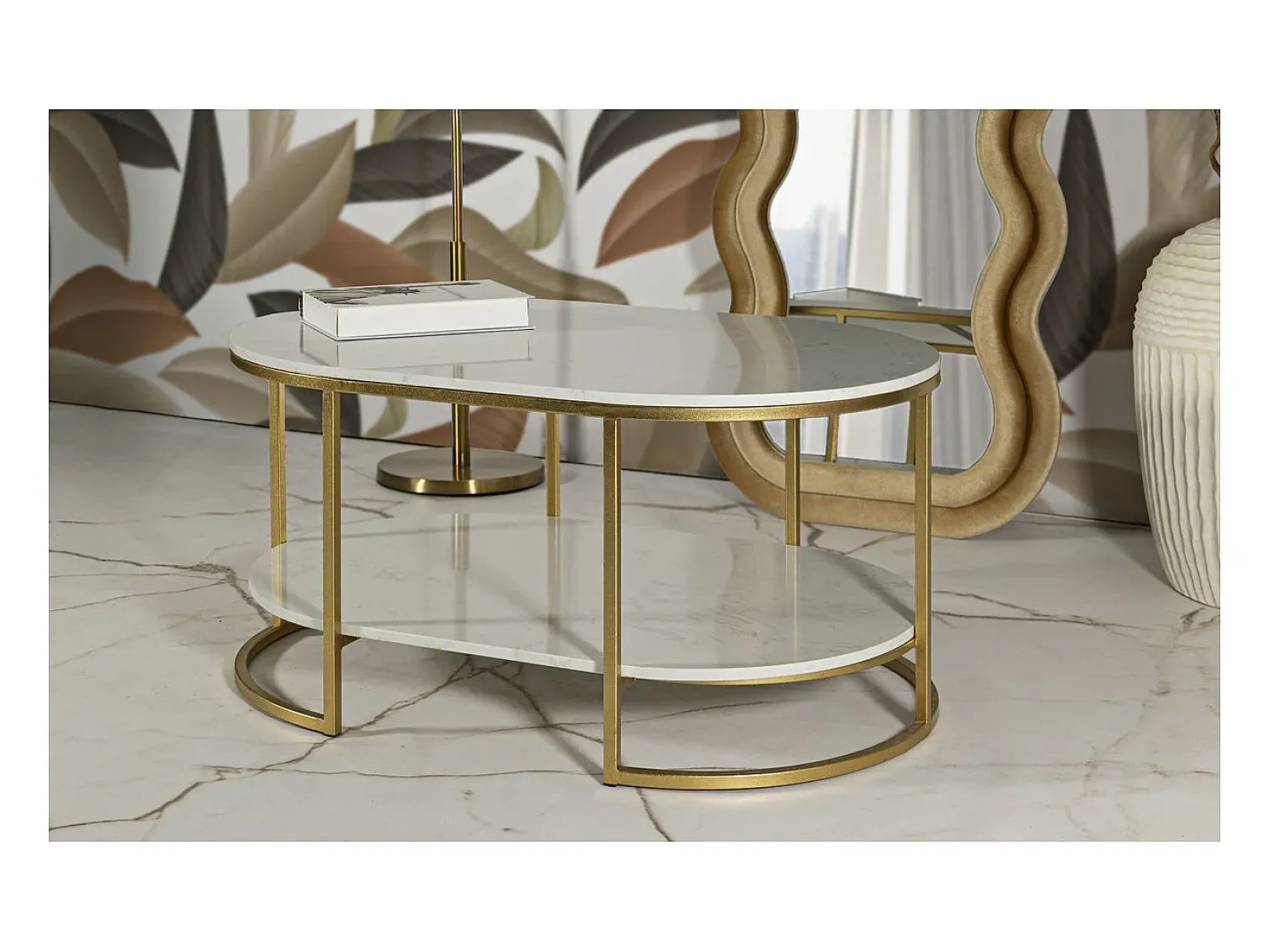 Sale Mesa de Centro VKH791, Ouro, 90x60x45 cm, Kendra Home Dourado