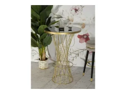 Outlet Mesa de Centro VKH805, Ouro, 70x70x103 cm, Kendra Home Dourado