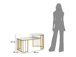 Mesa De Centro* Mesa de Centro VKH792, Ouro, 90x50x50 cm, Kendra Home Dourado