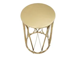 Mesa de Centro VKH520, Ouro, 37x37x58 cm, Kendra Home^ Mesa De Apoio
