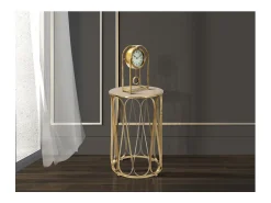 Mesa de Centro VKH520, Ouro, 37x37x58 cm, Kendra Home^ Mesa De Apoio