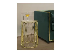 Mesa de Centro VKH520, Ouro, 37x37x58 cm, Kendra Home^ Mesa De Apoio