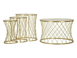 Clearance Mesa de Centro VKH567, Ouro, 70x70x45 cm, Kendra Home Dourado