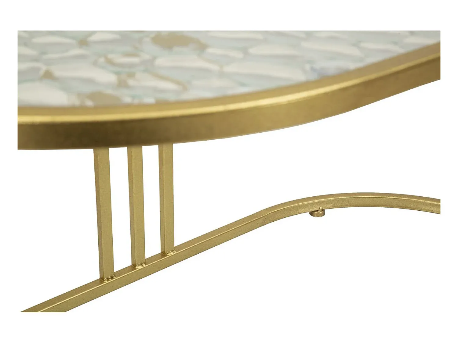Mesa De Centro* Mesa de Centro VKH797, Ouro, 90x50x45 cm, Kendra Home Dourado