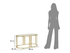 Mesa De Centro* Mesa de Centro VKH797, Ouro, 90x50x45 cm, Kendra Home Dourado