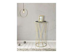 Mesa de Centro VKH601, Ouro, 35x35x75 cm, Kendra Home Dourado