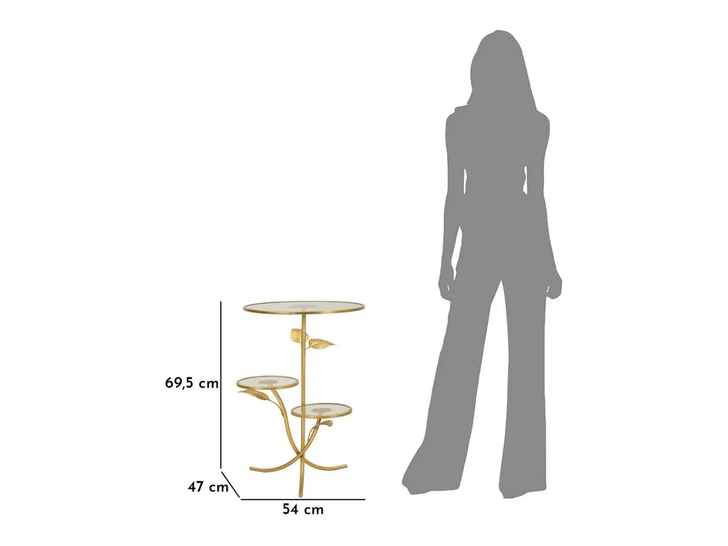 Mesa de Centro VKH802, Ouro, 54x54x69,5 cm, Kendra Home^ Mesa De Apoio