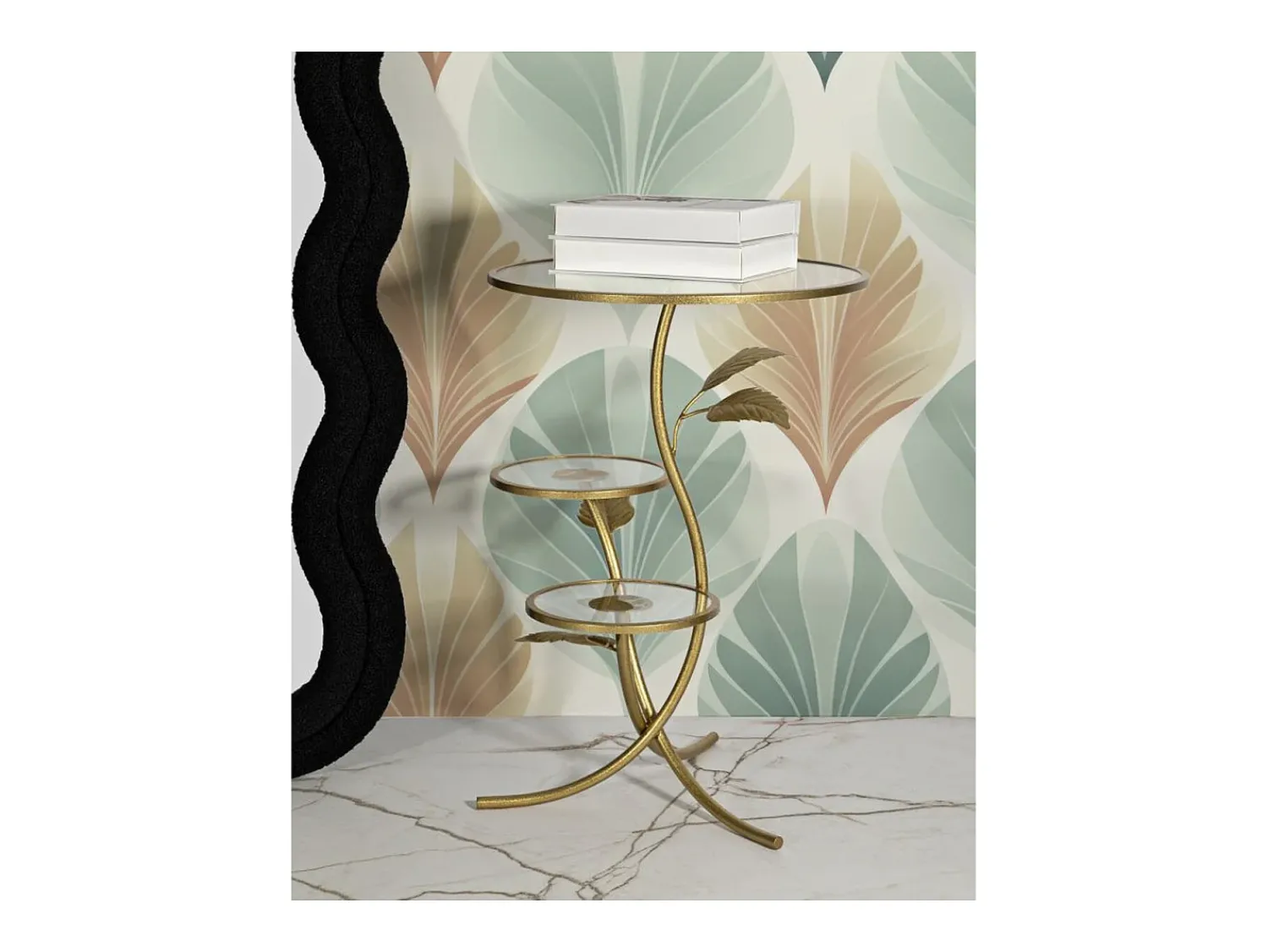 Mesa de Centro VKH802, Ouro, 54x54x69,5 cm, Kendra Home^ Mesa De Apoio