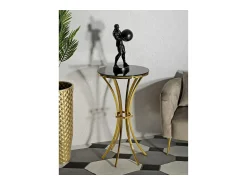 Mesa De Apoio| Mesa de Centro VKH879, Ouro, 50x50x92 cm, Kendra Home Dourado