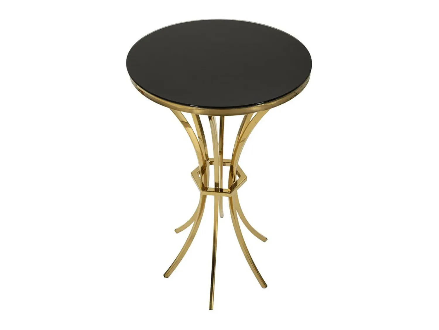 Mesa De Apoio| Mesa de Centro VKH879, Ouro, 50x50x92 cm, Kendra Home Dourado