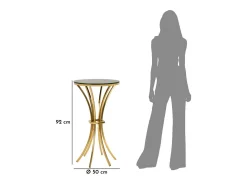 Mesa De Apoio| Mesa de Centro VKH879, Ouro, 50x50x92 cm, Kendra Home Dourado