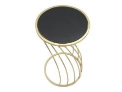 Discount Mesa de Centro VKH548, Ouro, 35x35x60 cm, Kendra Home Preto