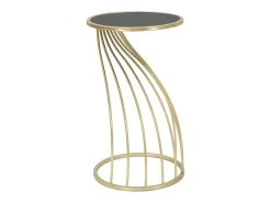 Discount Mesa de Centro VKH548, Ouro, 35x35x60 cm, Kendra Home Preto