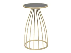 Discount Mesa de Centro VKH548, Ouro, 35x35x60 cm, Kendra Home Preto