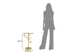 Mesa de Centro VKH804, Ouro, 38x38x60 cm, Kendra Home^ Mesa De Apoio