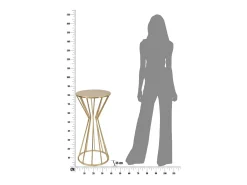 Mesa De Apoio| Mesa de Centro VKH519, Ouro, 38x38x80 cm, Kendra Home Dourado