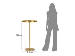 Mesa de Centro VKH578, Ouro, 51x51x100 cm, Kendra Home Dourado